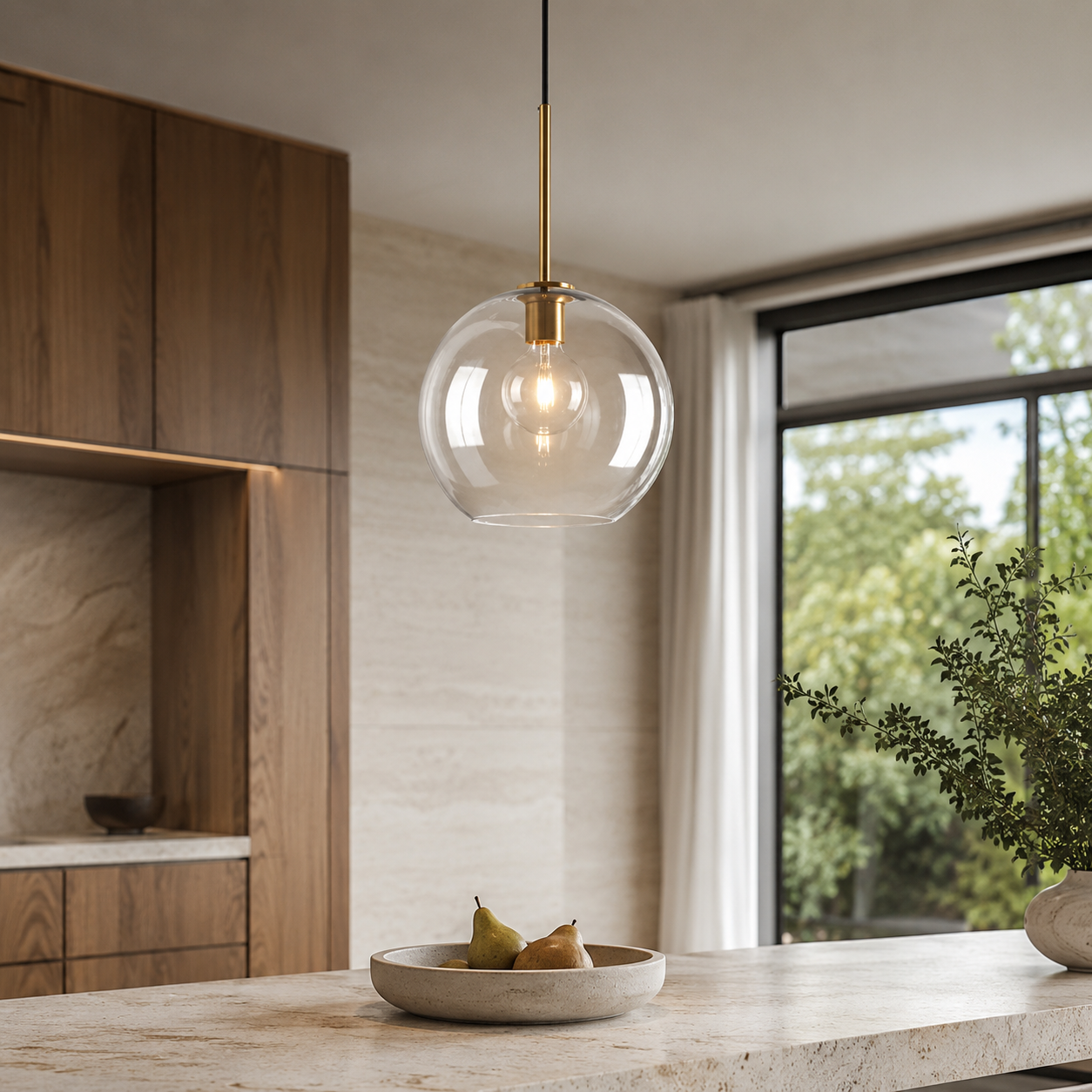Luna Suspension boule en verre – vue 2