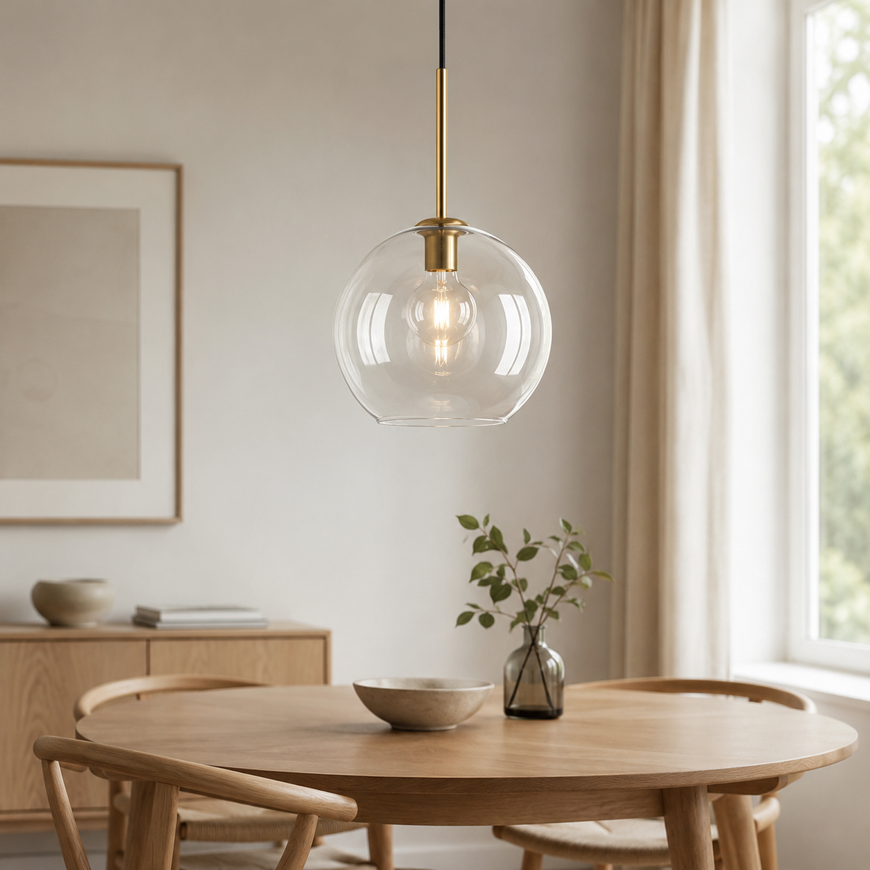 Luna Suspension boule en verre – vue 3