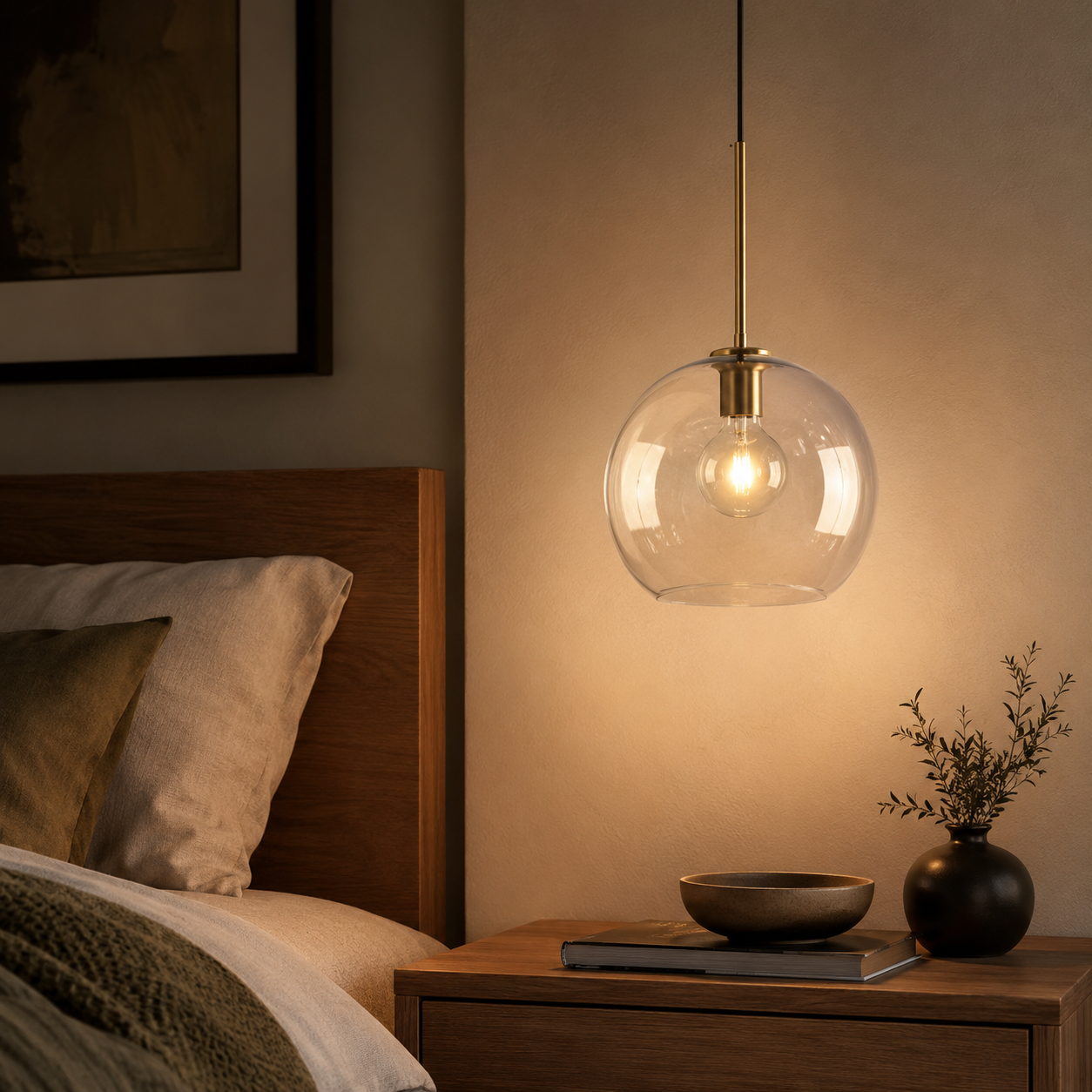 Luna Suspension boule en verre – vue 4
