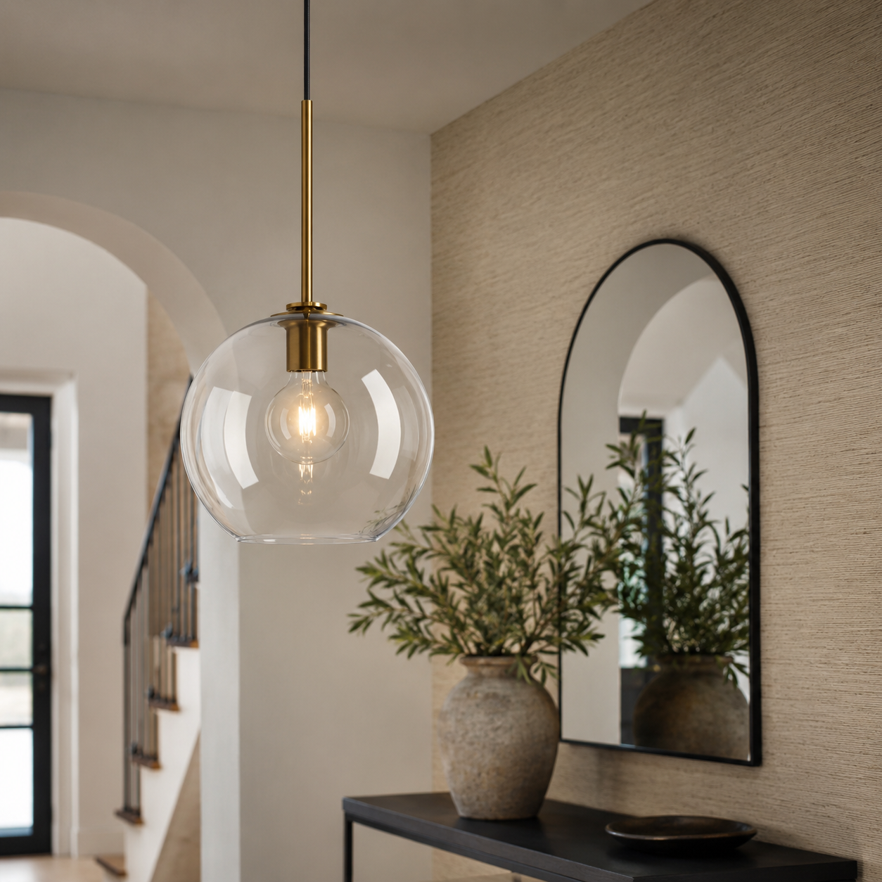 Luna Suspension boule en verre – vue 5
